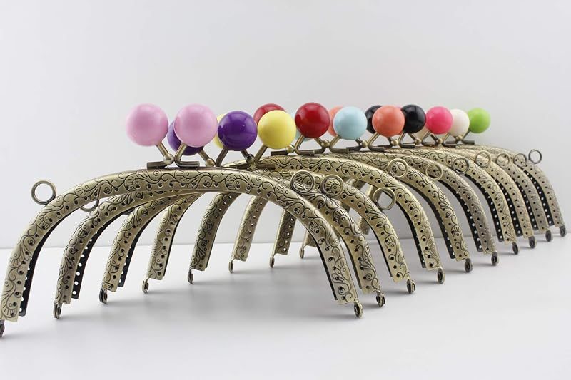 Color-Ball Sew-In Kiss-Lock Purse Frame, 17 x 7 cm