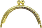 Half-Round Sew-In Kiss-Lock Purse Frame, 3 3/8" x 1 3/4" (8.5 x 4.5 cm)