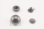 Solid Brass Dome-Top Snap Fastener Button Caps