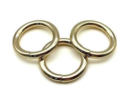Round O Ring / Iron for Buckle Straps Bags Belt Purse Hardware Making,Bag Replacement Light Gold - 1" (25 mm)