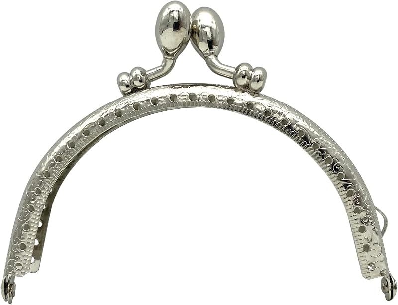 Half-Round Olive-Clasp Sew-In Kiss-Lock Purse Frame, 3 3/4" x 2 3/16" (9.5 x 5.5 cm)