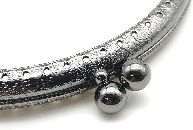 Half-Round Sew-In Kiss-Lock Purse Frame, 4" x 2 3/16" (10 x 5.5 cm) - 8mm Ball Clasp