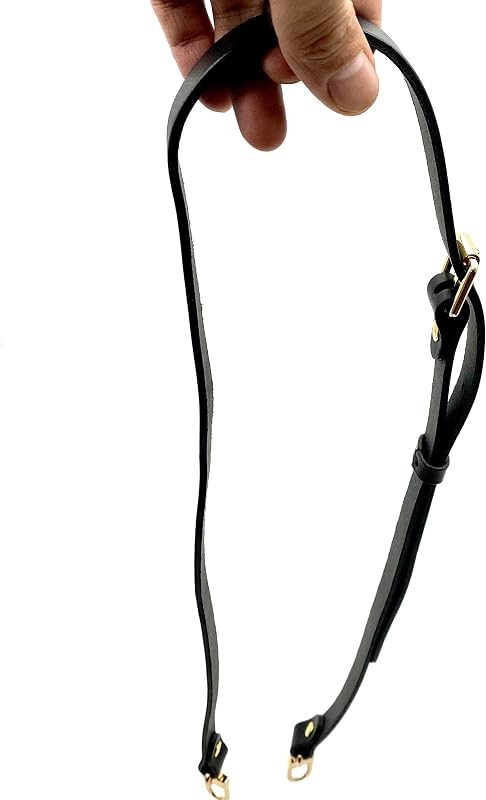 Adjustable Genuine Leather Crossbody Strap, 46 3/8" (118 cm) - Square-Top Push-Gate Hooks