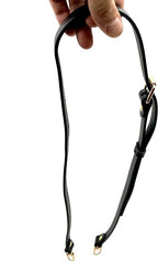 Adjustable Genuine Leather Crossbody Strap, 46 3/8" (118 cm) - Square-Top Push-Gate Hooks