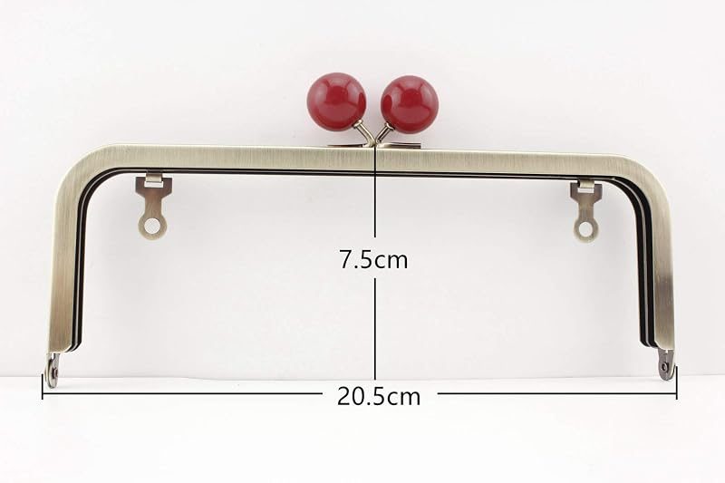 Color-Ball Glue-In Kiss-Lock Purse Frame, 20.5 x 7.5 cm