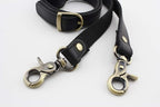 Adjustable Genuine Leather Shoulder Crossbody Bag Purse Strap Handles with Hooks for Bag Making Replacement / Black…