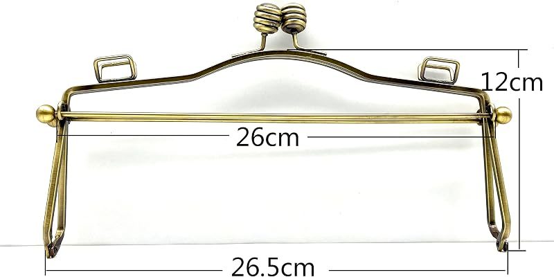 Large Sew-In Kiss-Lock Purse Frame with Handle