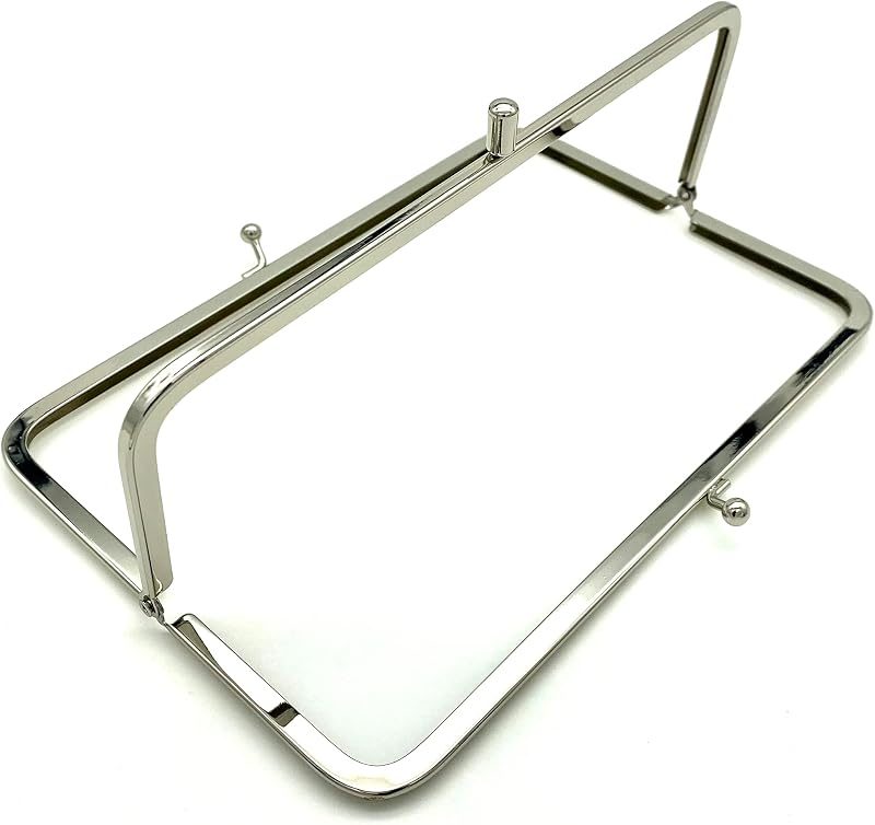 Rectangle Double-Pocket Glue-In Kiss-Lock Purse Frame, 7 3/4" x 2 3/4" (19.5 x 7 cm)