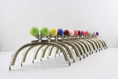 Color-Ball Glue-In Kiss-Lock Purse Frame, 12.5 x 5 cm - Antique Bronze