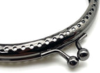 Half-Round Sew-In Kiss-Lock Purse Frame, 4" x 2 3/16" (10 x 5.5 cm) - 6mm Ball Clasp
