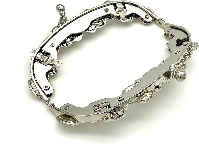 Vintage Embossed Screw-In Kiss-Lock Purse Frame, 5" x 2 3/16" (12.5 x 5.5 cm) - Baroque Scroll
