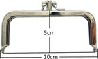 Rectangle Double-Pocket Glue-In Kiss-Lock Purse Frame, 4" x 2" (10 x 5 cm)