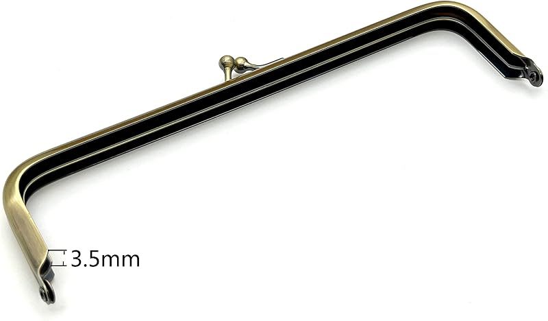 Rectangle Glue-In Kiss-Lock Purse Frame, 7" x 2" (18 x 5 cm)