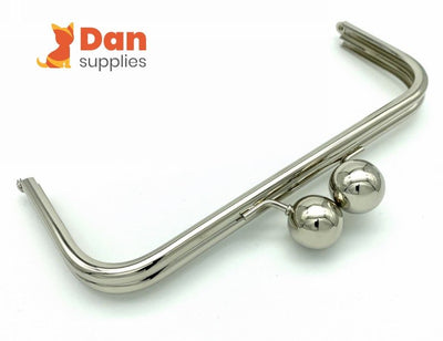 Rectangle Push-Lock Clutch Frame, Glue-In, 8 3/4" - Nickel