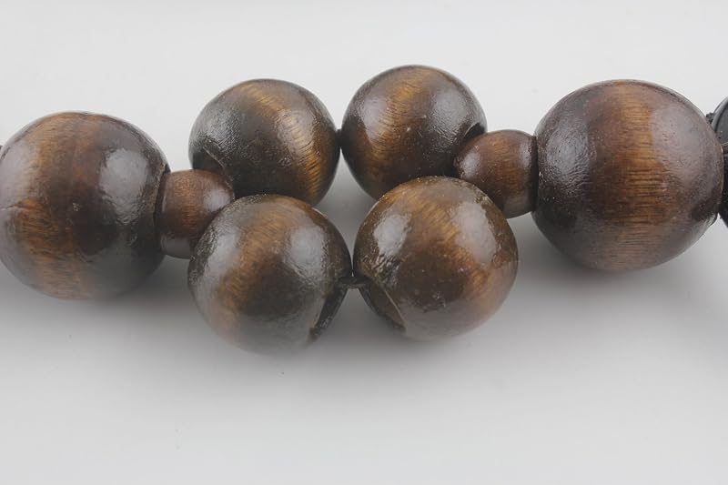 Wood Beads Rope Bag Purse Handles for Knitting Bag Purse Handle Making 19" (46 cm) Deep Brown