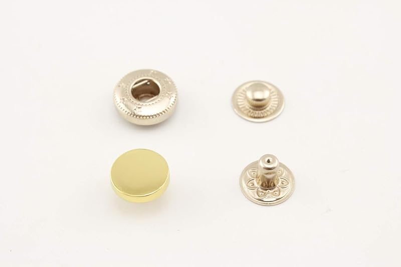 Zinc Alloy Flat-Cap Snap Fastener Buttons, 10 & 12 mm