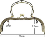 Sew-In Kiss-Lock Purse Frame, 8" x 3" (20 x 7.5 cm)