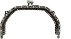 Vintage Embossed Rhinestone Sew-In Kiss-Lock Purse Frame, 5" x 3" (12.5 x 7.5 cm)