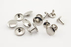 Double Flat Rivet Iron Double Cap, Purse Rivet Studs for Leather Bag Making Clothing Shoes Nickel