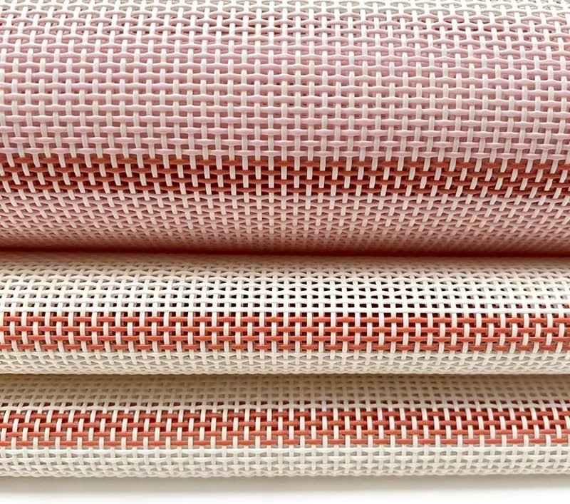 Vinyl Mesh Fabric by the Yard, 1x1 Open Weave Striped PVC Coated Polyester