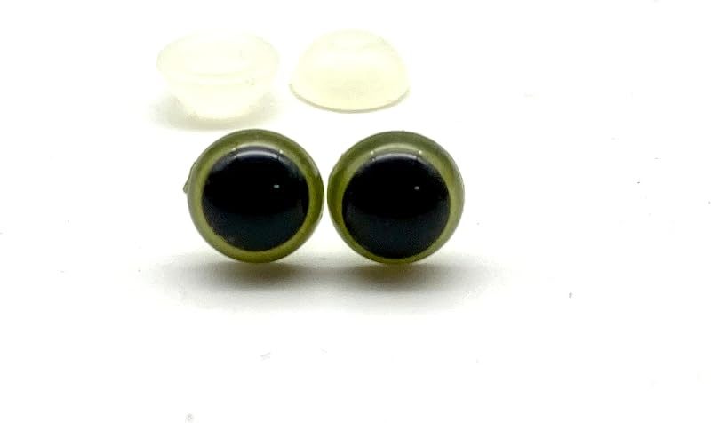 Plastic Safety Eyes with washers / 24 pcs Pale Green