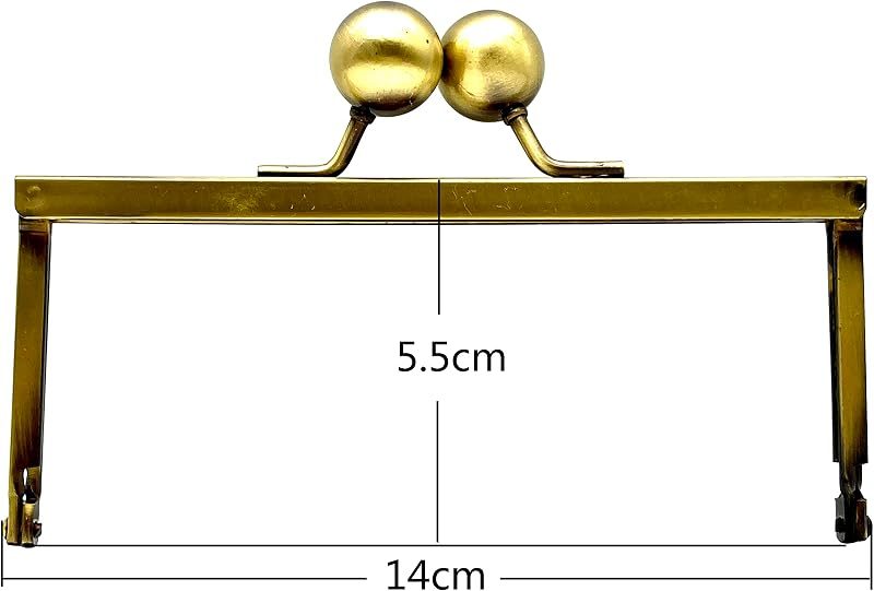 Rectangle Glue-In Kiss-Lock Purse Frame, 5 1/2" x 2 3/16" (14 x 5.5 cm)