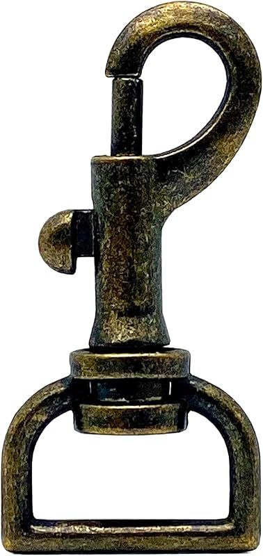 Bolt Snap Hook, D Eye (3/4", 5.1cm) - Antique Brass