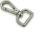 Pear Push-Gate Swivel Snap Hook, D-Ring Eye (3/4")