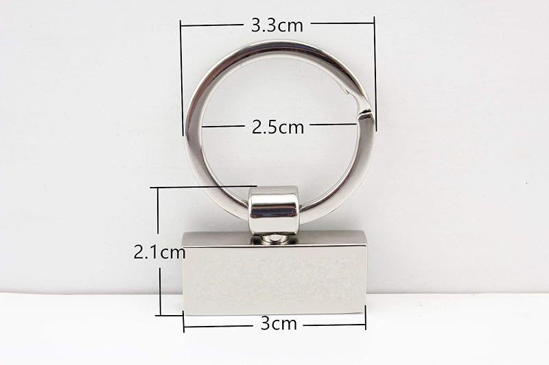 Rectangle Key Fob Hardware with Split Ring