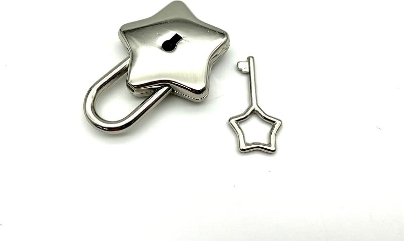 Bag Purse Clutch Padlock with Key Star Shape zinc alloying for Jewelry Necklace Charm Box Making hardware1.22 X