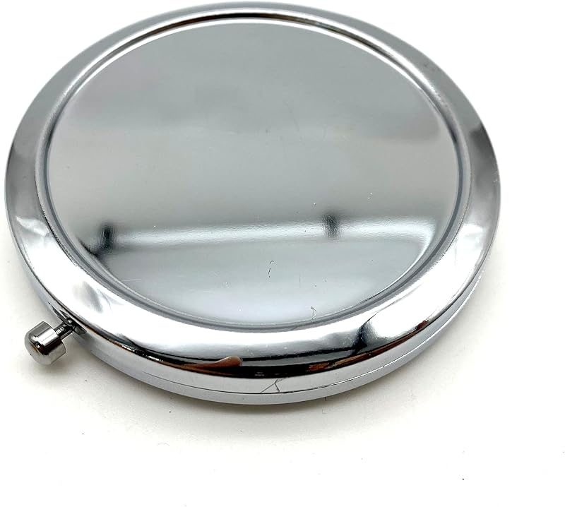 Round Compact Mirror Blank with Polished Metal Lid