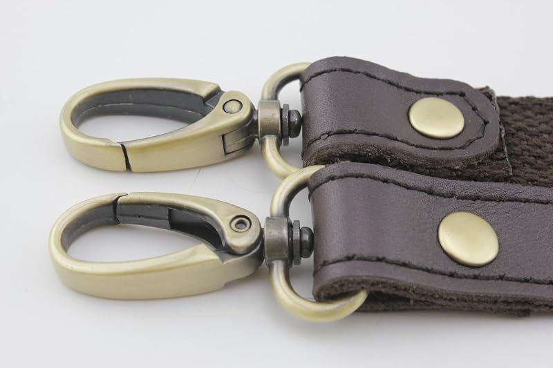 Adjustable Genuine Leather Shoulder Crossbody Bag Purse Strap Handles with Hooks for Bag Making Replacement / Deep…