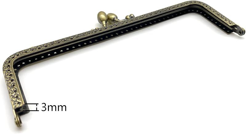 Rectangle Sew-In Kiss-Lock Purse Frame, 18.5 x 5.5 cm