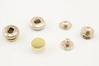 Zinc Alloy Flat-Cap Snap Fastener Buttons, 10 & 12 mm