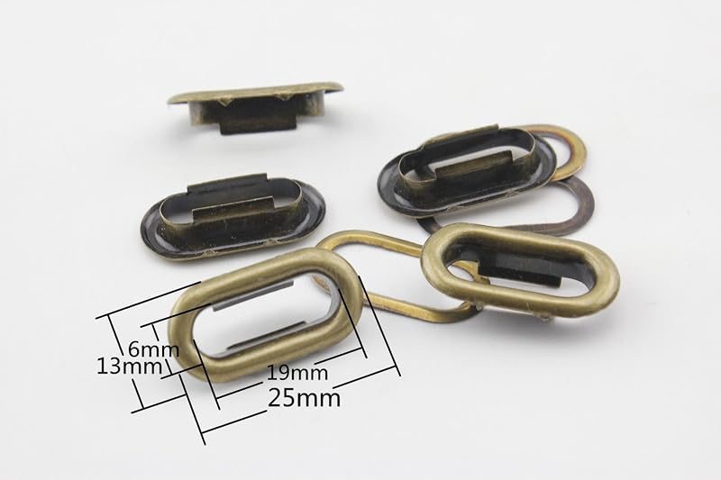 Iron Oval Eyelets Grommets and washers for Leather Purse Shoe Paper DIY Crafts Inner Width - Oval Grommet, Alloy/Iron
