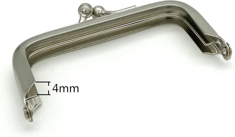 Glue-In Kiss-Lock Purse Frame, 3" x 1 5/8" (7.5 x 4 cm) - 6.5mm Ball Clasp