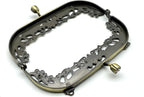 Vintage Embossed Sew-In Kiss-Lock Purse Frame, 4 3/4" x 2" (12 x 5 cm)