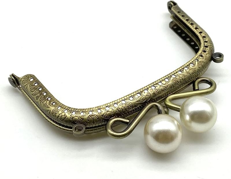 Rectangle Color-Ball Sew-In Kiss-Lock Purse Frame, 9 x 5 cm