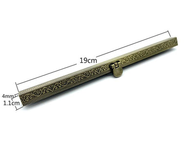 Vintage Embossed Sew-On Bar-Lock Wallet Frame, 7 1/2" (19 cm)