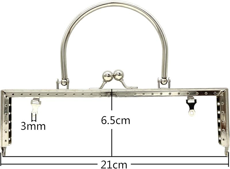 Rectangle Sew-In Kiss-Lock Purse Frame, 8 1/4" x 2 5/8" (21 x 6.5 cm)