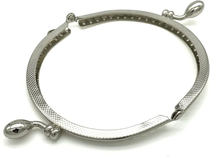 Half-Round Olive-Clasp Sew-In Kiss-Lock Purse Frame, 3 3/4" x 2 3/16" (9.5 x 5.5 cm)