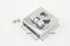 Rectangle Twist Turn Lock Clasp Purse Closure Lock Zinc alloying for Purse Bag Wallet Clutch Making Nickel