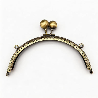 Arch Rhinestone Sew-In Kiss-Lock Purse Frame - Antique Bronze