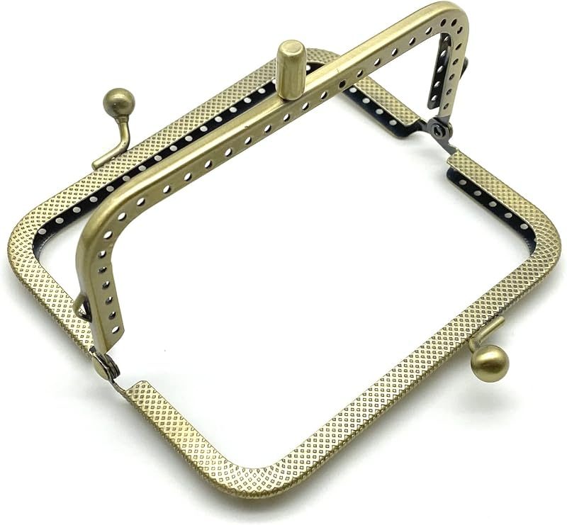 Rectangle Double-Pocket Sew-In Kiss-Lock Purse Frame, 11 x 5 cm