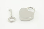 Bag Purse Clutch Padlock with Key Heart Shape zinc alloying for Jewelry Necklace Charm Box Making Hardware
