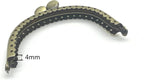 Half-Round Sew-In Kiss-Lock Purse Frame, 3 1/2" x 1 9/16" (9 x 4 cm)