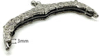 Vintage Embossed Screw-In Kiss-Lock Purse Frame, 5 5/16" x 2 9/16" (13.5 x 6.5 cm)