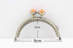 Half-Round Color-Ball Sew-In Kiss-Lock Purse Frame, 9 x 5 cm