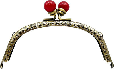 Sew-In Kiss-Lock Purse Frame, 5" x 2" (12.5 x 5 cm) - Antique Bronze