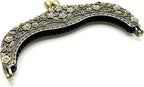 Vintage Embossed Sew-In Kiss-Lock Purse Frame, 5" x 2 5/8" (12.5 x 6.5 cm)